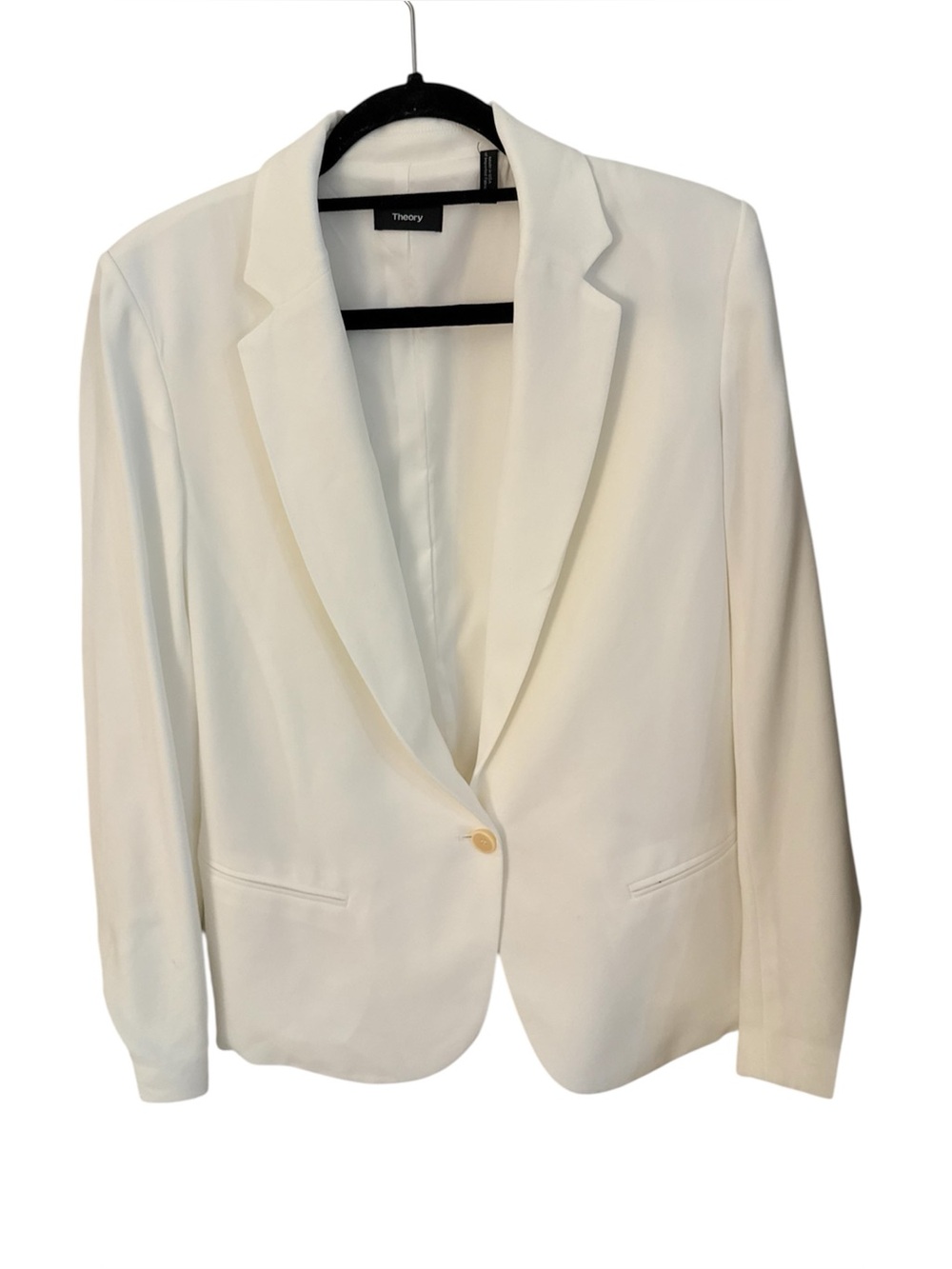 Theory Women's Cream Single-Button Tailored Blazer 12